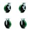 Service Caster 8 Inch Green Poly on Cast Iron Caster Set with Roller Bearings 2 Brakes 2 Rigid SCC-30CS820-PUR-GB-TLB-2-R820-2 - alternate 1